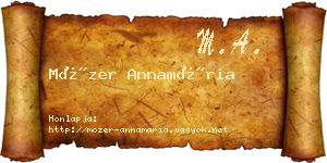 Mózer Annamária névjegykártya